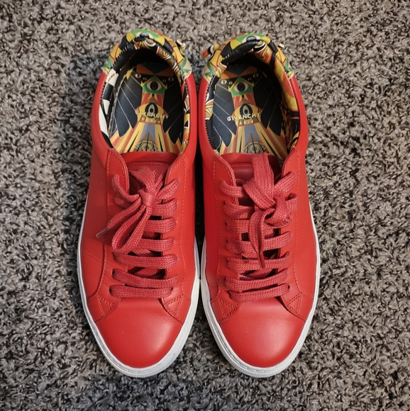 Givenchy Burnt orange Tribal Print leather sneakers - Picture 2 of 6